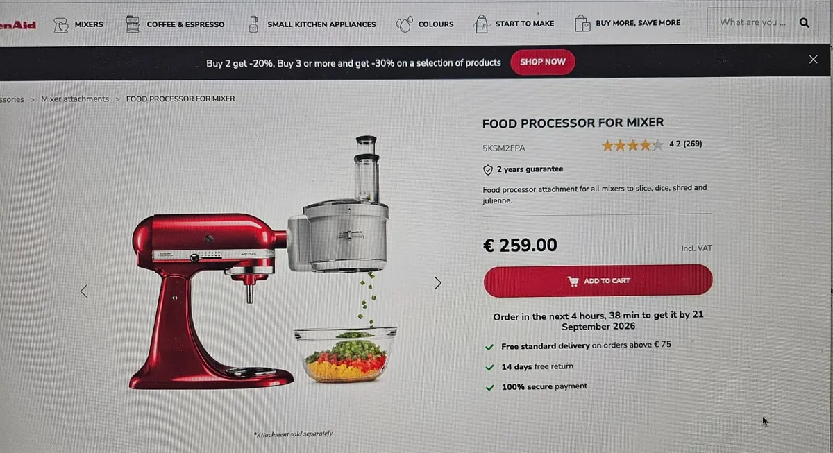 Kitchenaid food processor attachments - Image 1