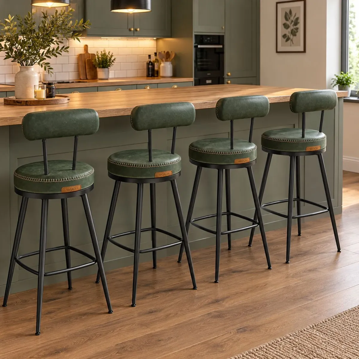 4 x new green kitchen barstools - FREE DELIVERY - Image 1