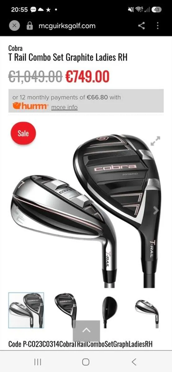 Cobra  Graphite Ladies  irons 6 ClubdRH - Image 1