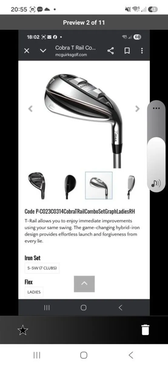 Cobra  Graphite Ladies  irons 6 ClubdRH - Image 2