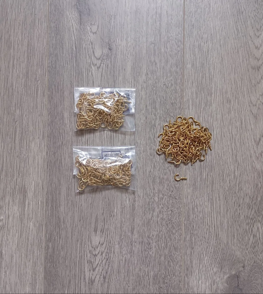 Small Brass Cup Hooks - Image 1