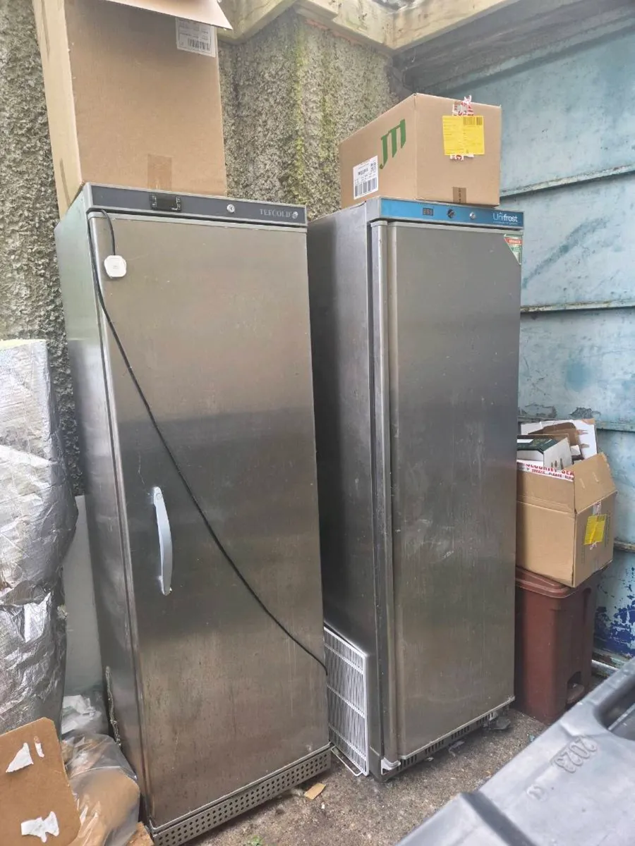 Stainless Single door upright fridge and freezer