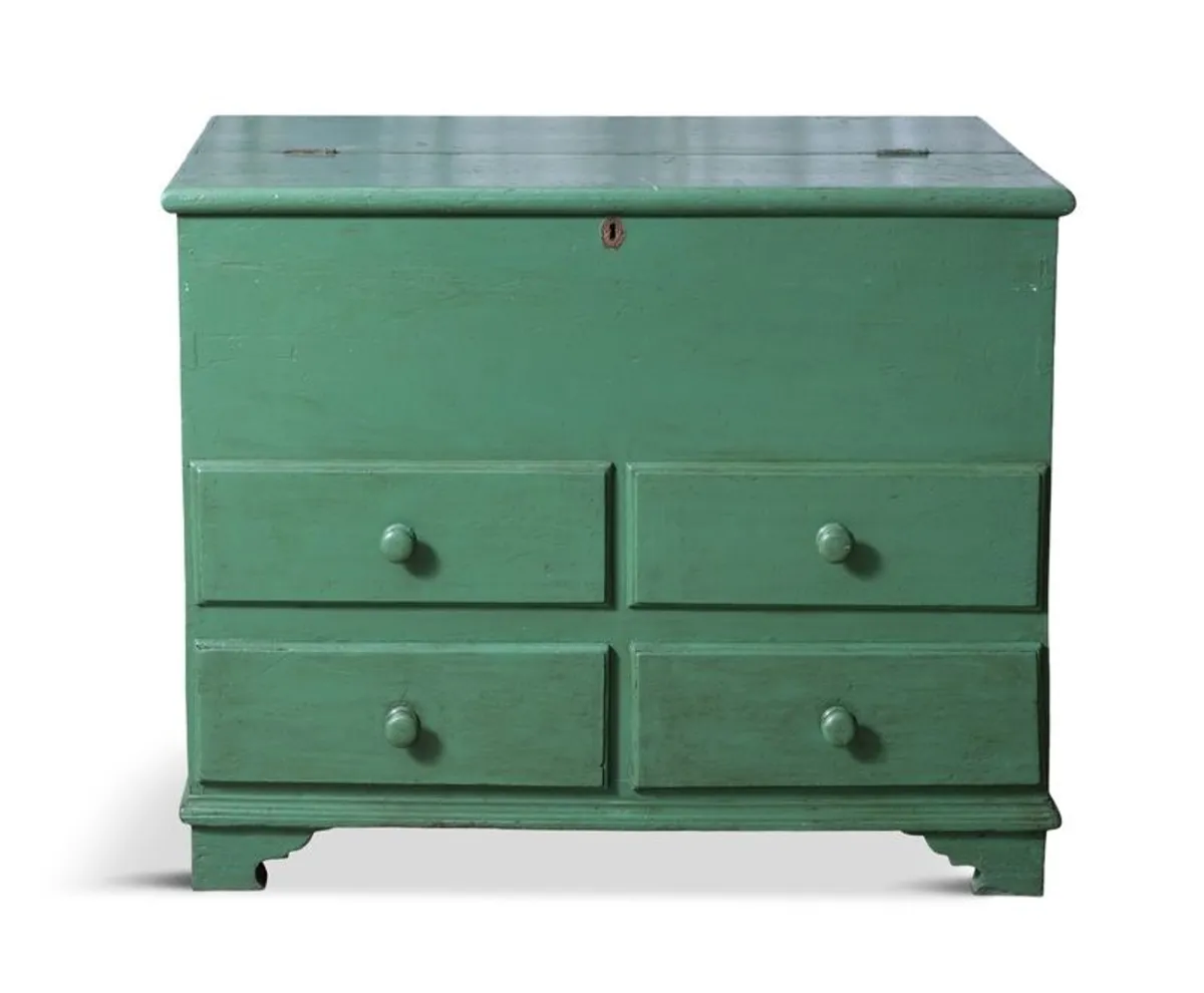 A Green Painted Pinewood Marriage Ches - Image 1