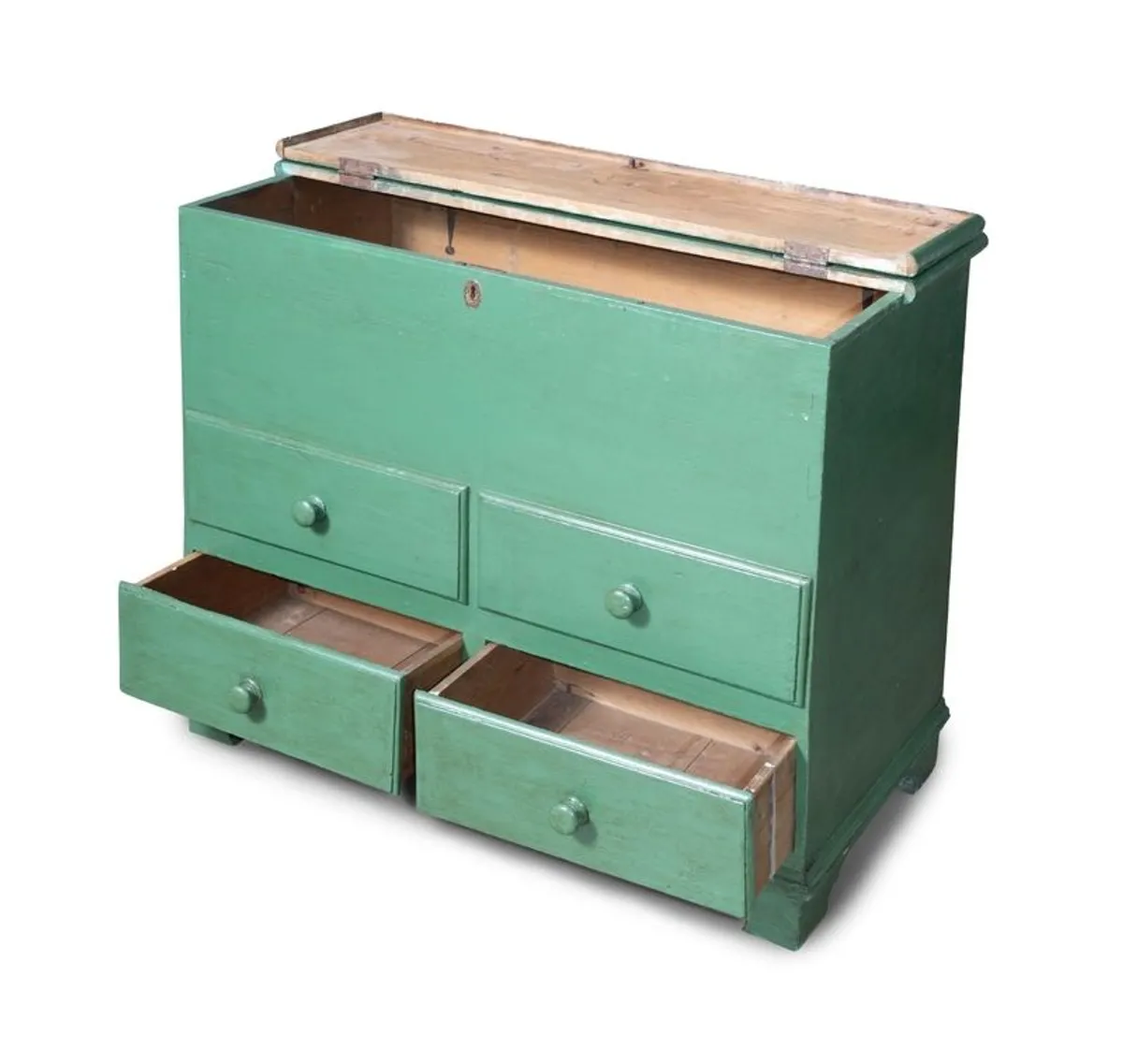 A Green Painted Pinewood Marriage Ches - Image 3