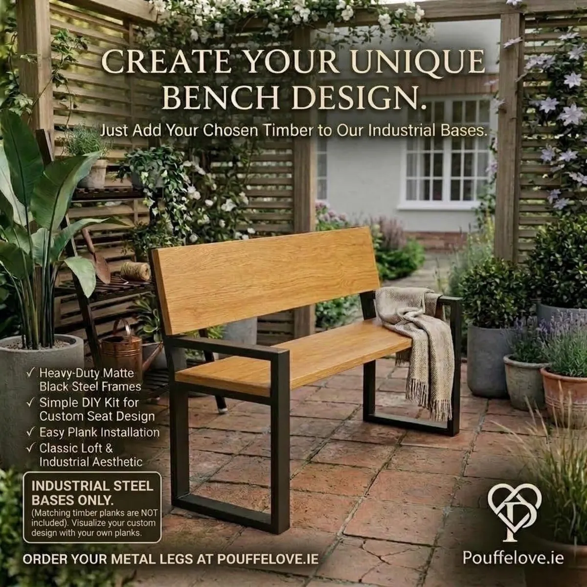 CHRONO Industrial Steel Bench Legs (Pair) - Image 3