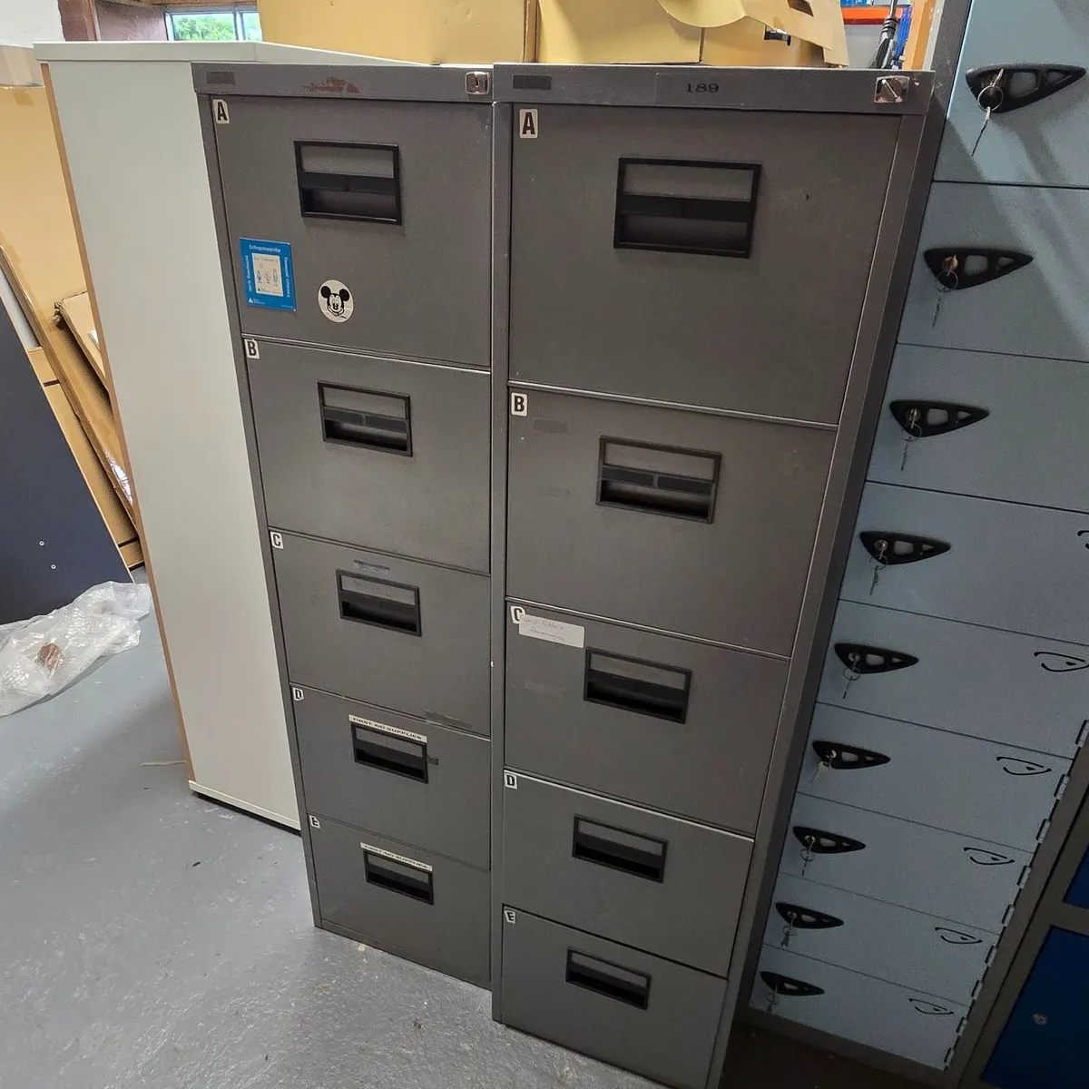 5 drawer filing cabinets x 2 second hand