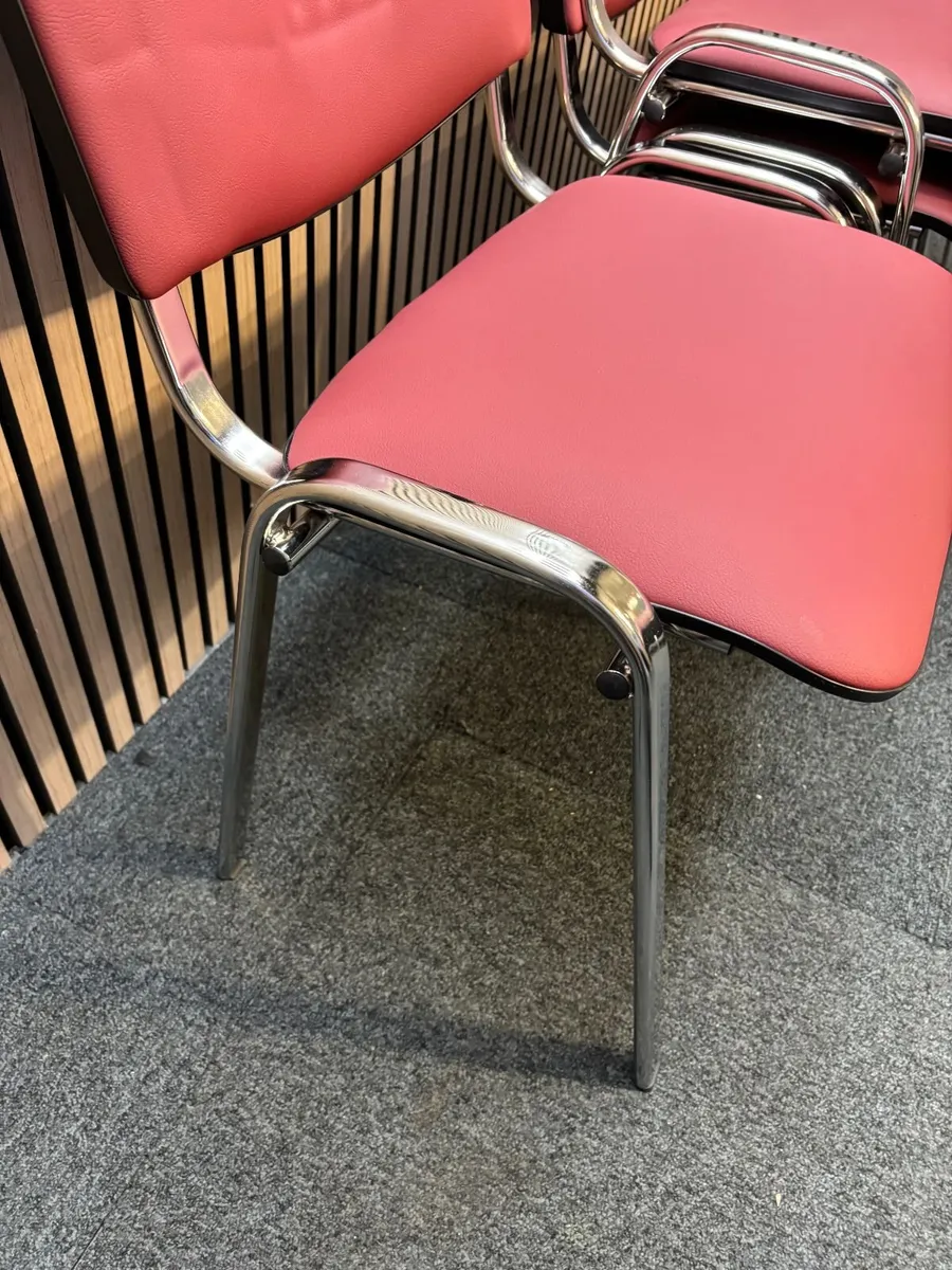 QUALITY WINE LEATHERETTE STACKING CHAIRS LARGE QTY - Image 3
