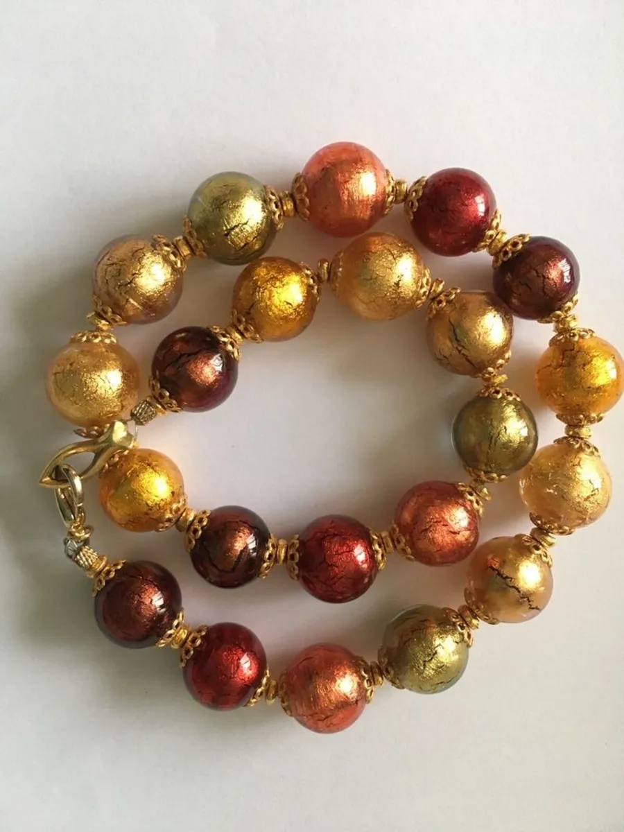 Murano Glass Bead Necklace - Image 1