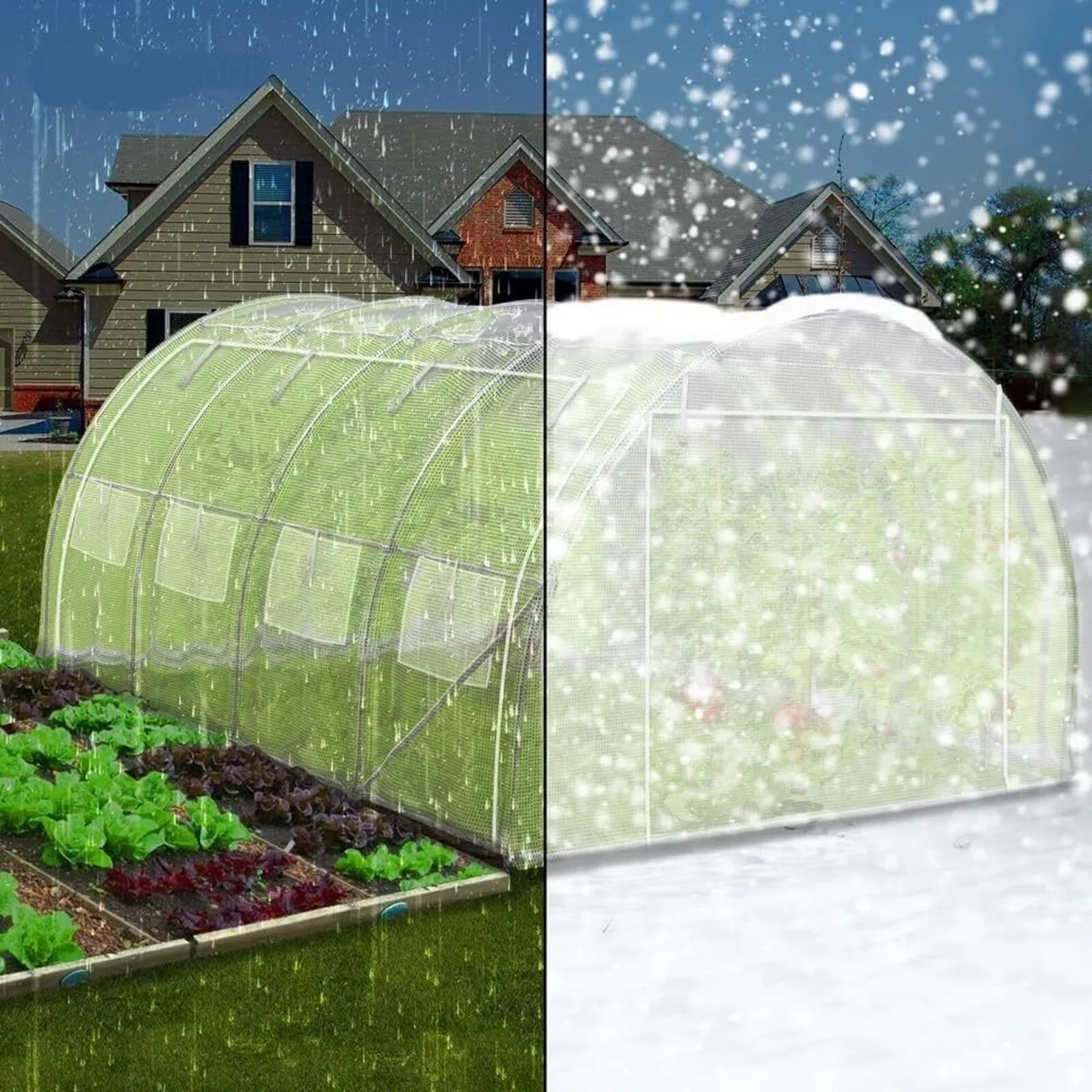 Greenhouse Walk-In Polytunnel 3x3x2m 9m² White - Image 2