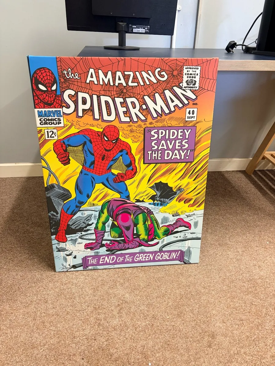 Large Spider-Man comic canvas wall art