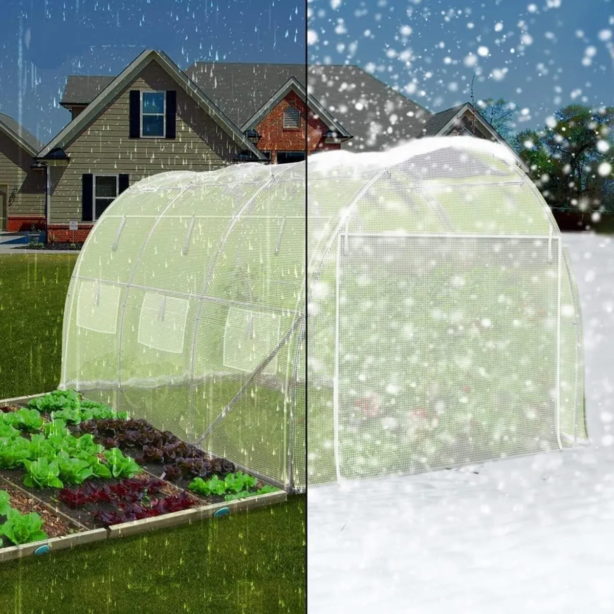 Greenhouse Polytunnel 3x3x2m 9m² White Garden - Image 3