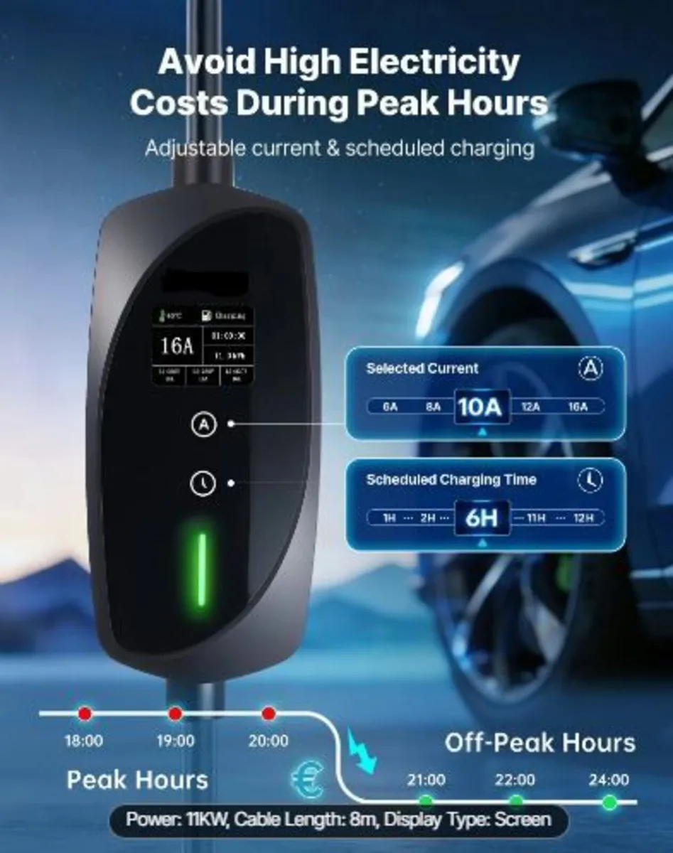 Mobile Wallbox, 11 kW 16A, Type 2 Portable EV Cha - Image 2