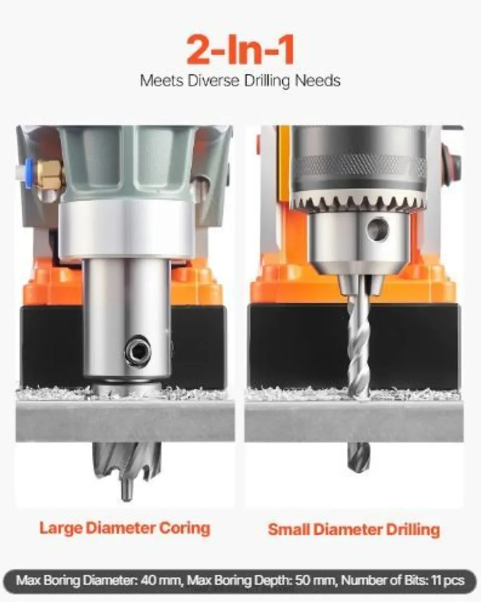 Magnetic Drill, 1450W Motor 1.6 in Boring Diameter - Image 1