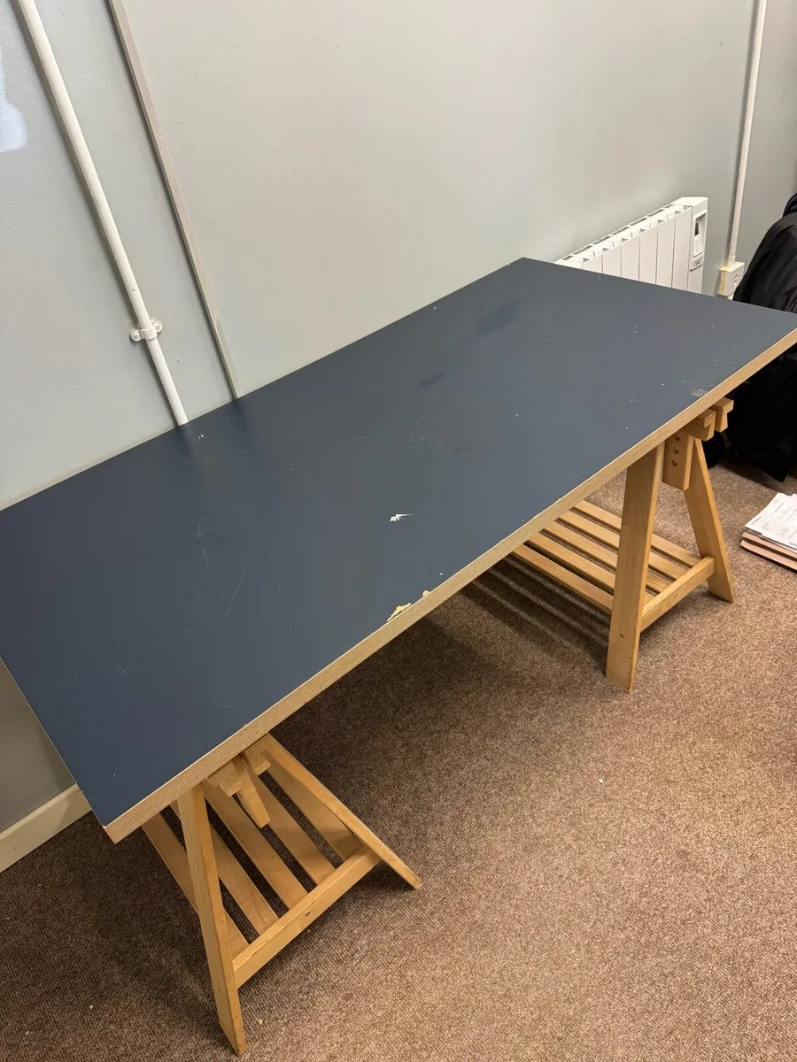Large Adjustable Trestle Desk – 150 × 75 cm - Image 1