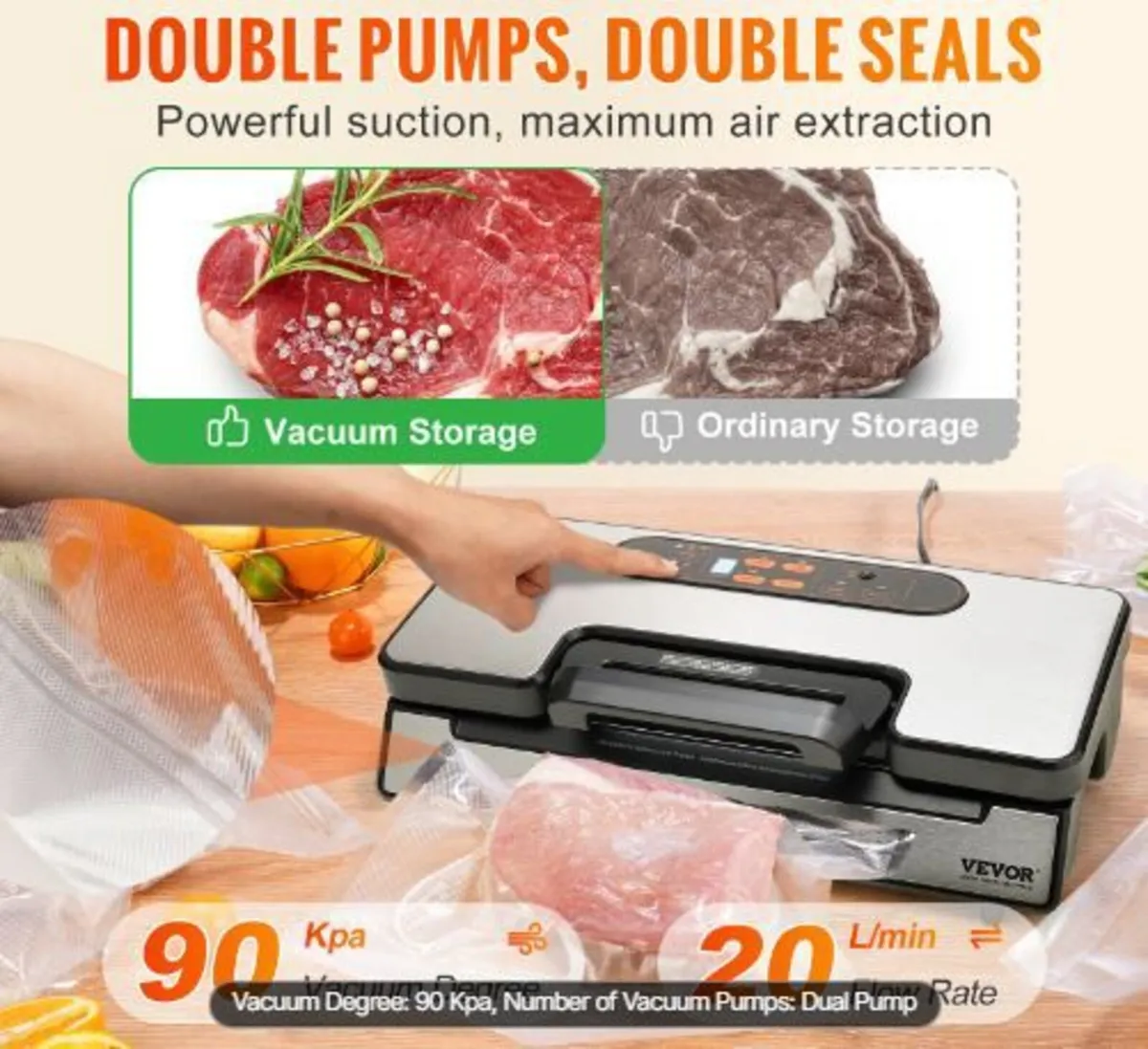 Vacuum Sealer Machine Food Preservation Storage - Image 3