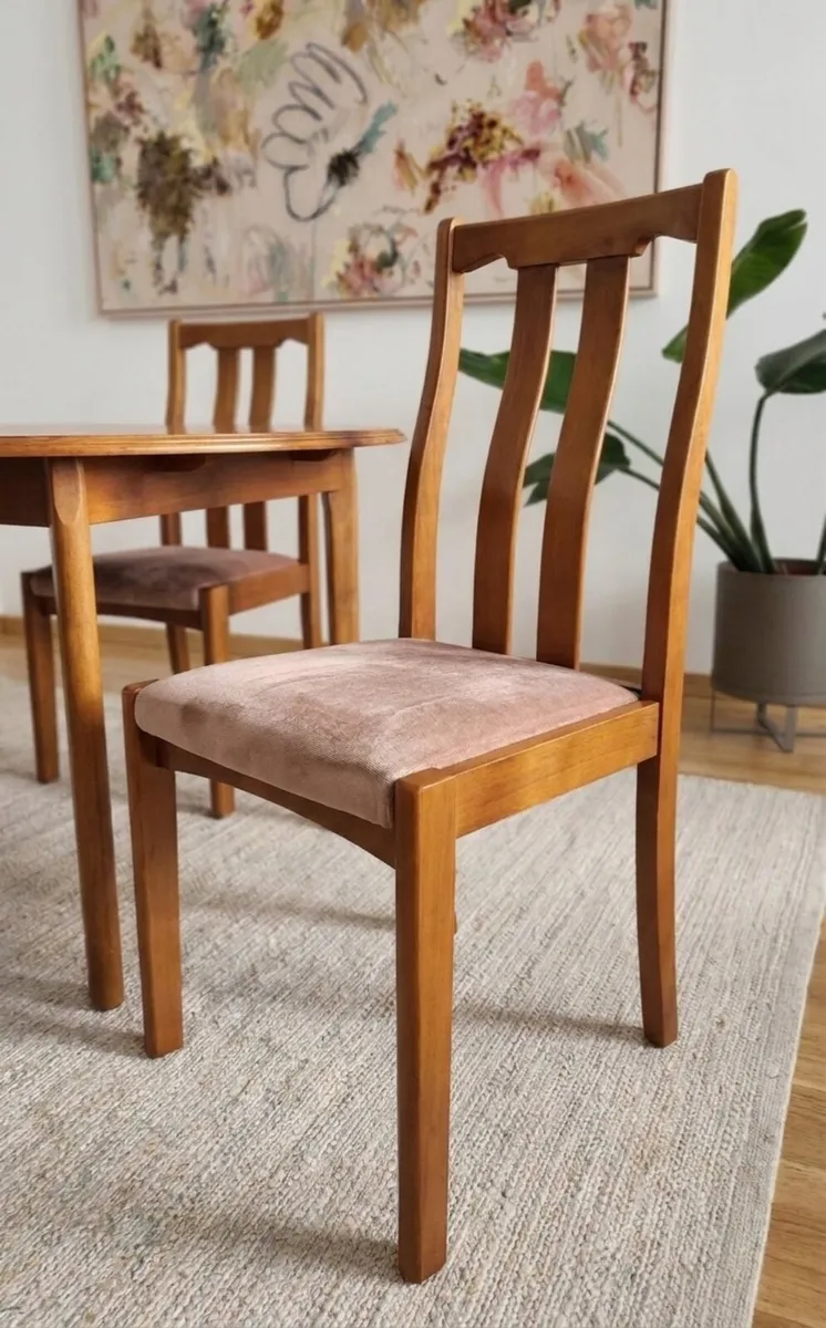 Mid Century Teak Extending Dining Table & 4 Chairs - Image 3