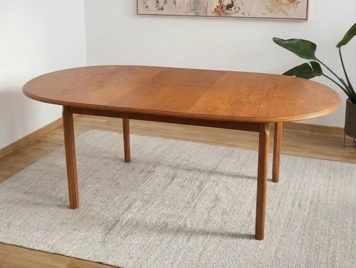 Mid Century Teak Extending Dining Table & 4 Chairs - Image 4
