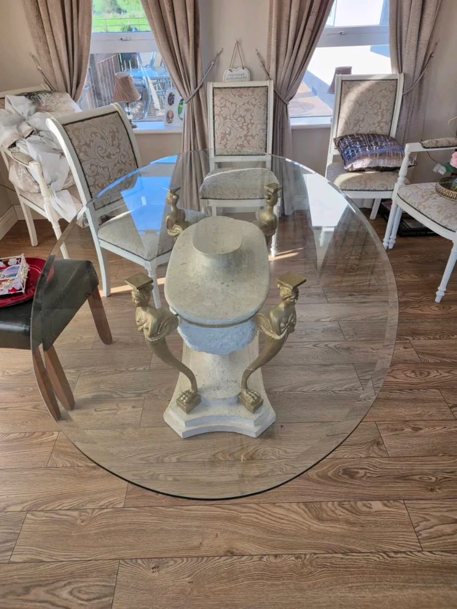 Solid Glass Oval Table Top 79 x 45" - Image 2