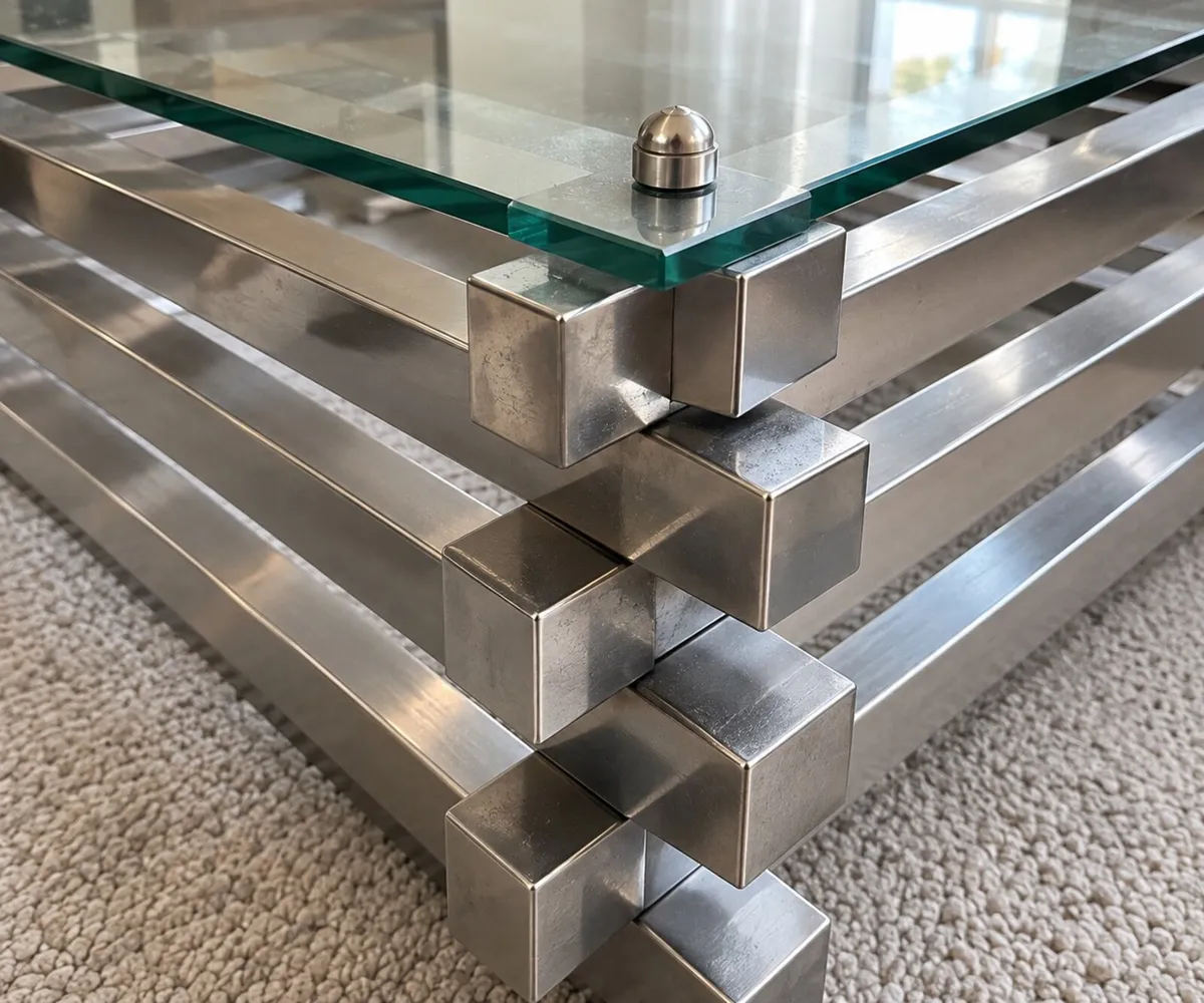 Modern Glass & Chrome Coffee Table - 120 x 90cm - Image 3