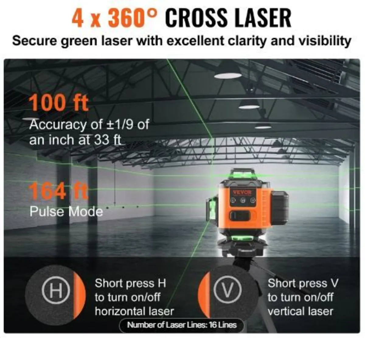 Laser Level 3048 cm Green Cross Line Self - Image 2