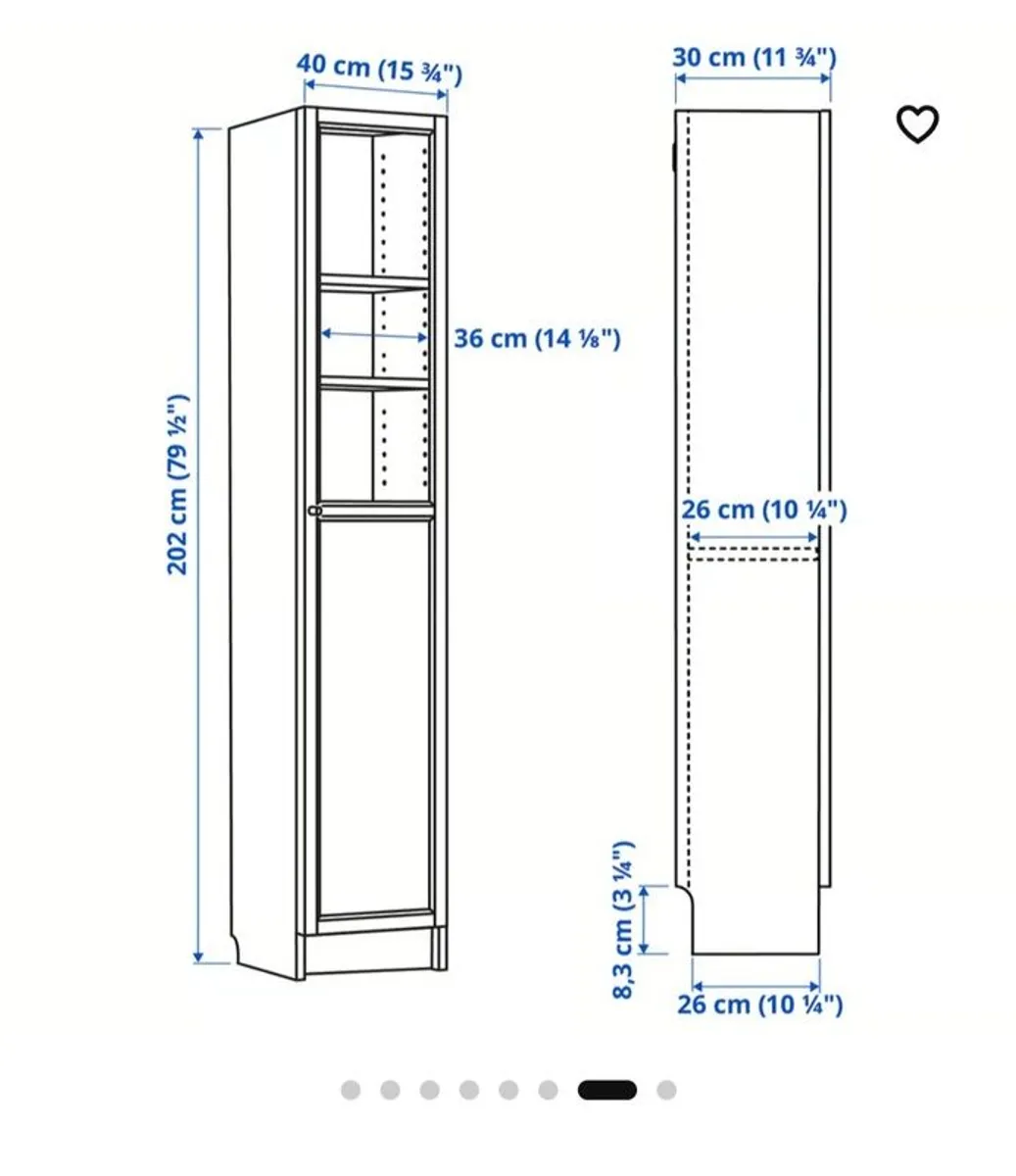 Bookcase with panel/glass door - Image 2