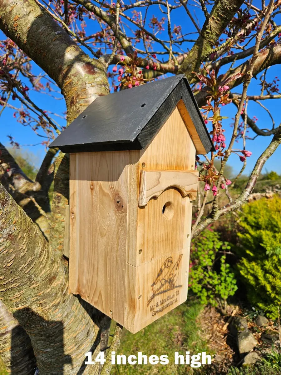 Personally Engraved Slate Roof Bird Nest Boxes - Image 3