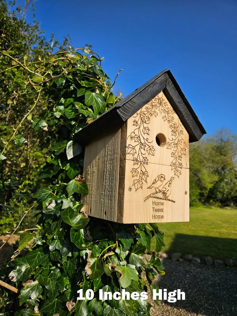 Personally Engraved Slate Roof Bird Nest Boxes - Image 2