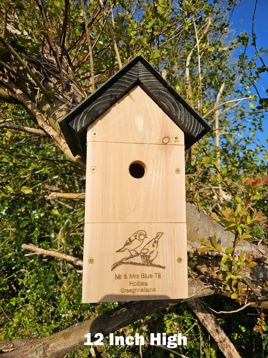 Personally Engraved Slate Roof Bird Nest Boxes - Image 4