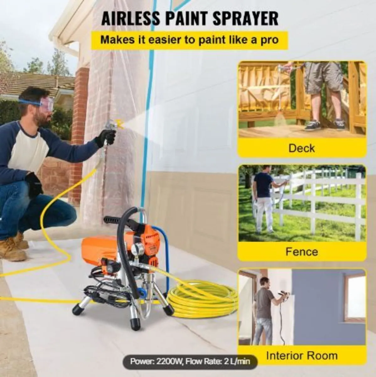 Airless Paint Sprayer with High Pressure Hose - Image 3