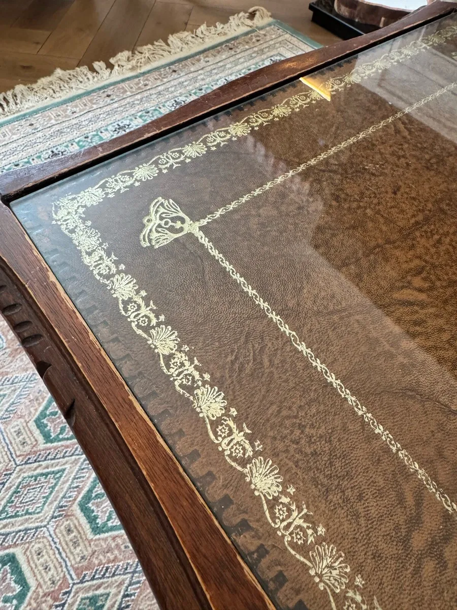 Vintage Ornate Wooden Coffee Table – Antique Style - Image 2