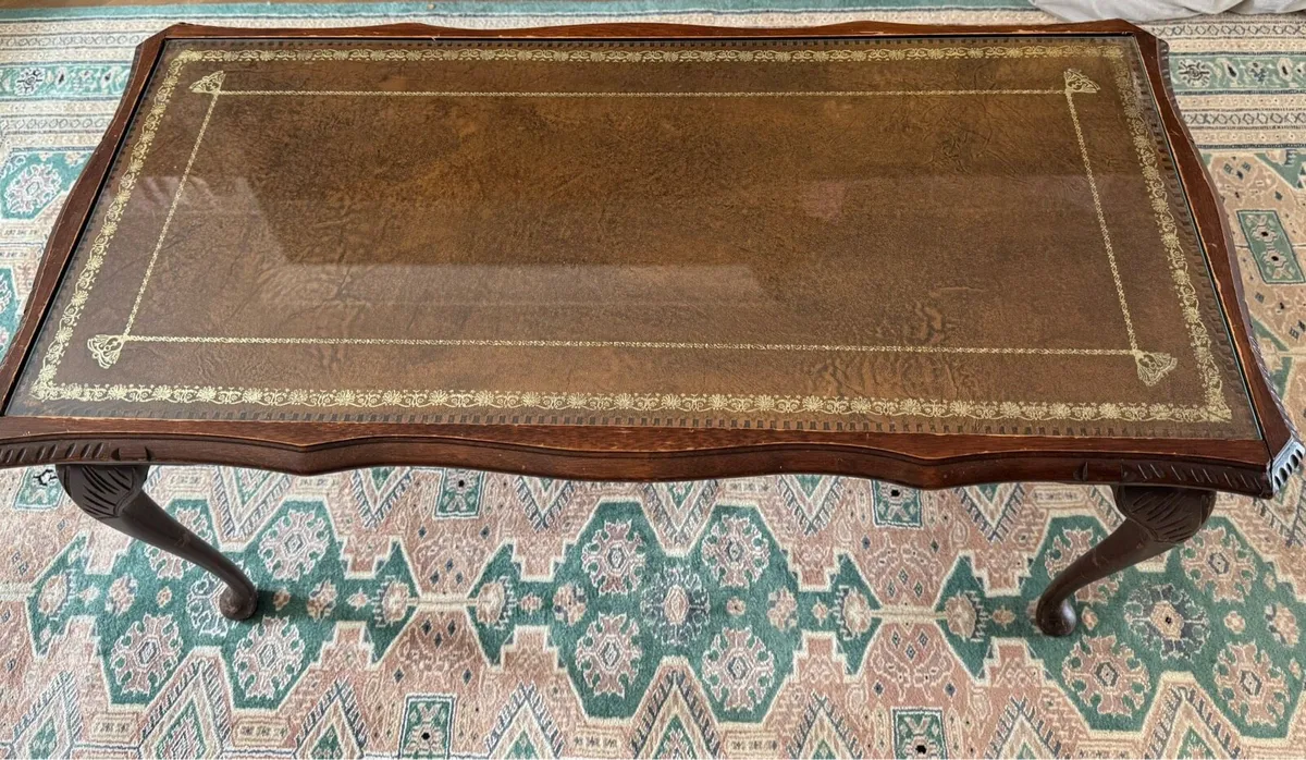 Vintage Ornate Wooden Coffee Table – Antique Style - Image 1