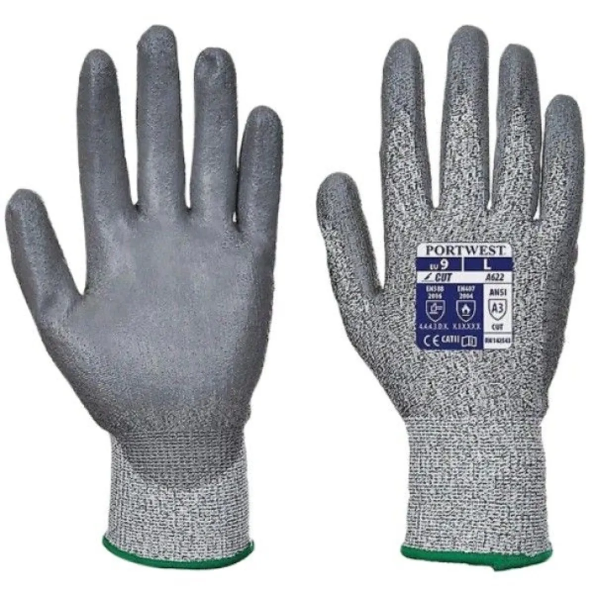 Portwest A622 MR Cut PU Palm Gloves Grey - XXL