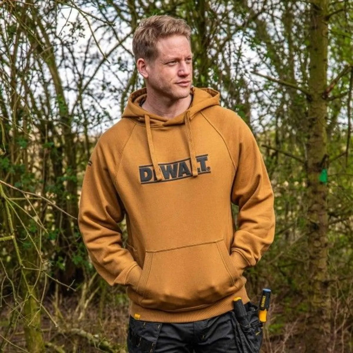 DeWalt SHELLBACK Heavyweight Hoodie 380gsm Yellow - Image 4