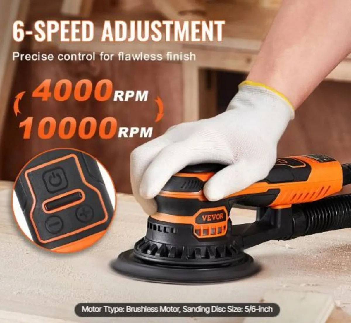 Random Orbital Sander 5 & 6-Inch, 350W - Image 2
