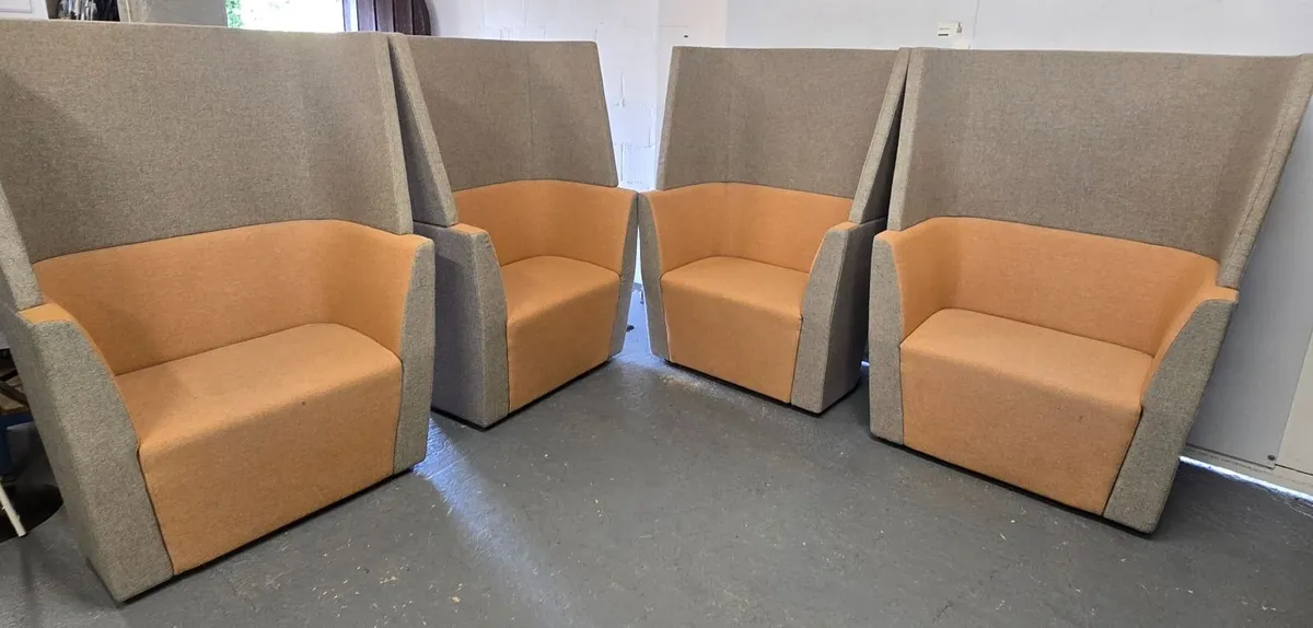 Orange box "away from desk chairs" x 4 - Image 1