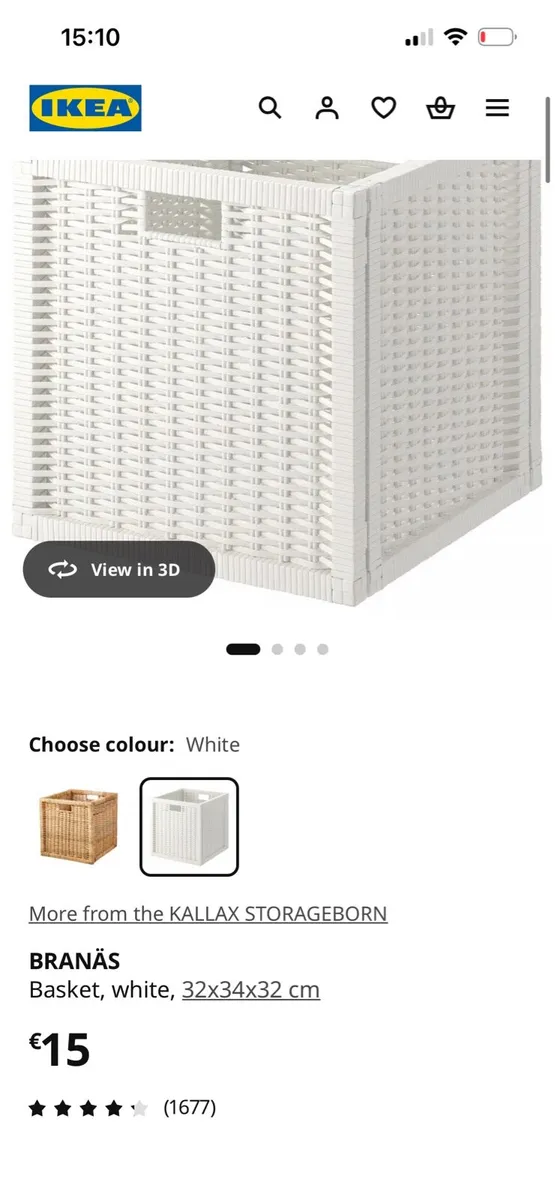 4 Brannas baskets - to fit Kallax Ikea units - Image 3