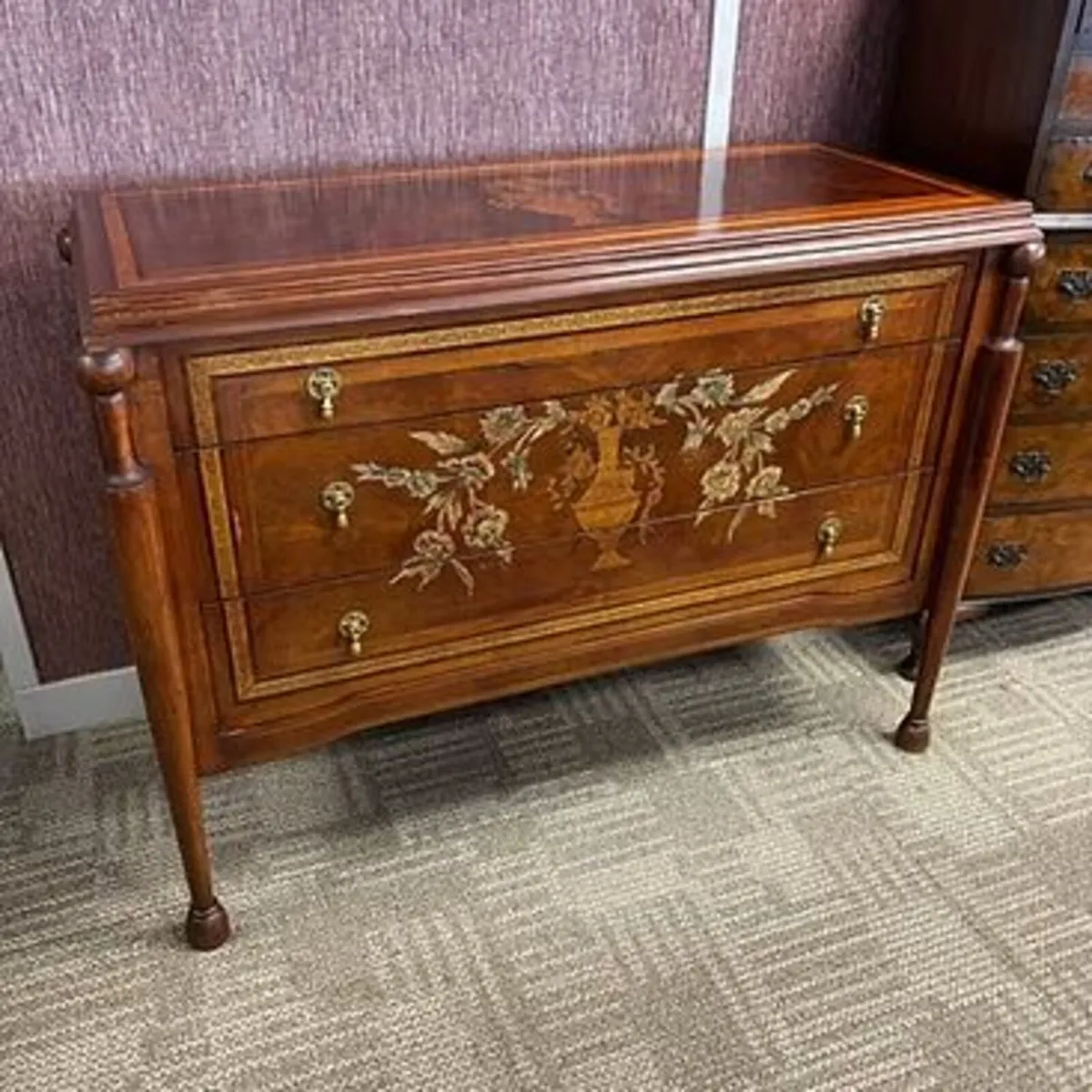 Beautiful marquetry French style neoclassical ches