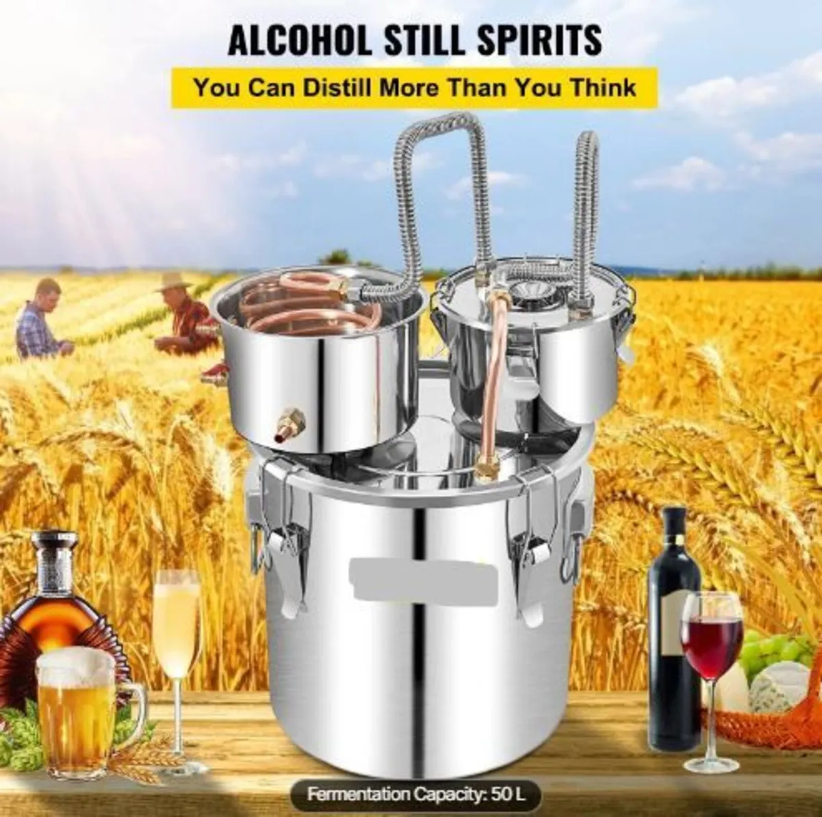 Alcohol Still, 50L SUS Water Alcohol Distiller - Image 3
