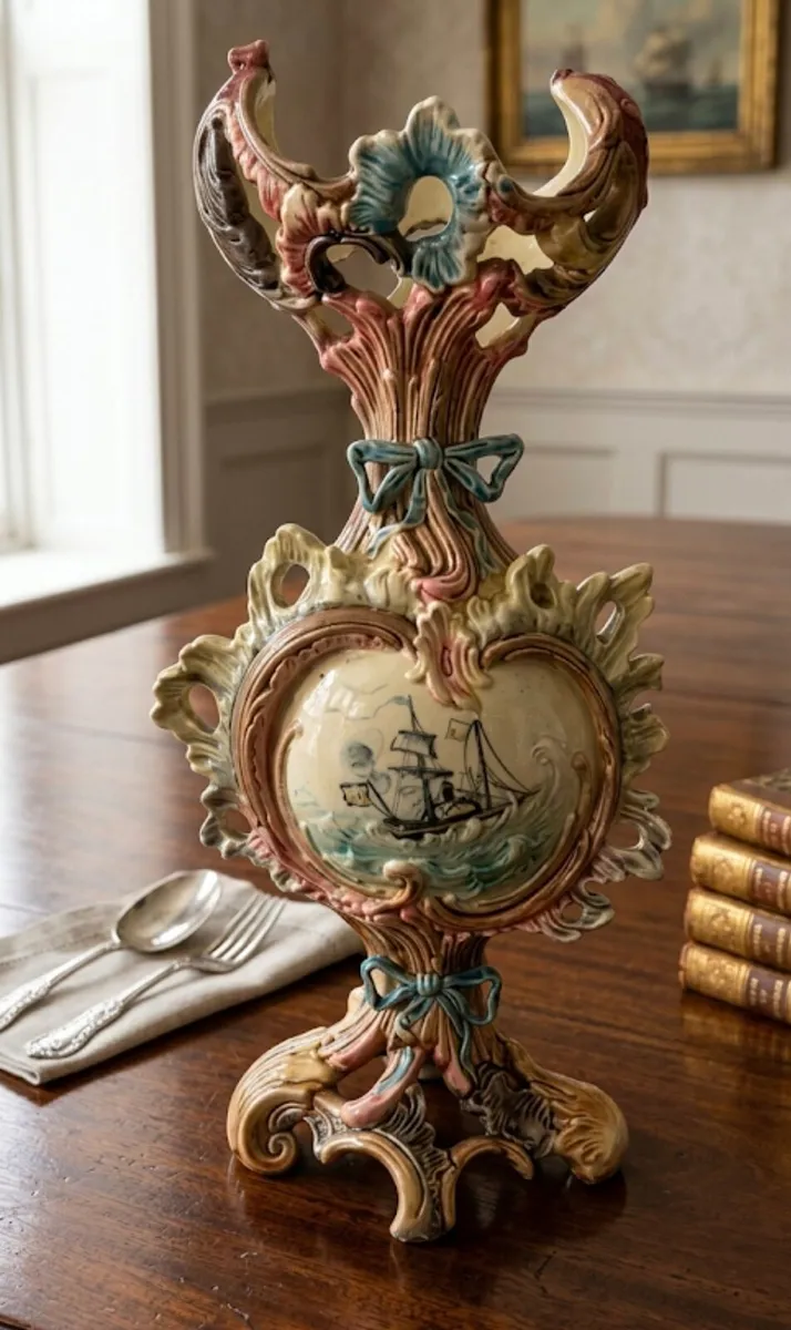 Antique Ceramic Rococo Style Centerpiece - Image 1