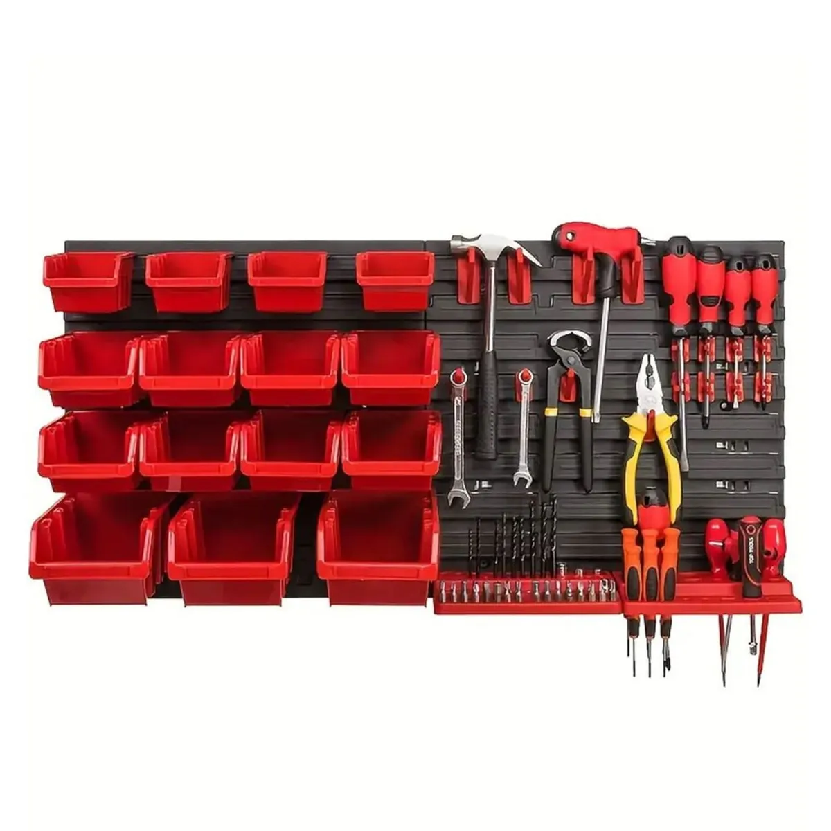 33pcs Wall Mounted Set With Boxes Bins Pegs Hooks - Image 1
