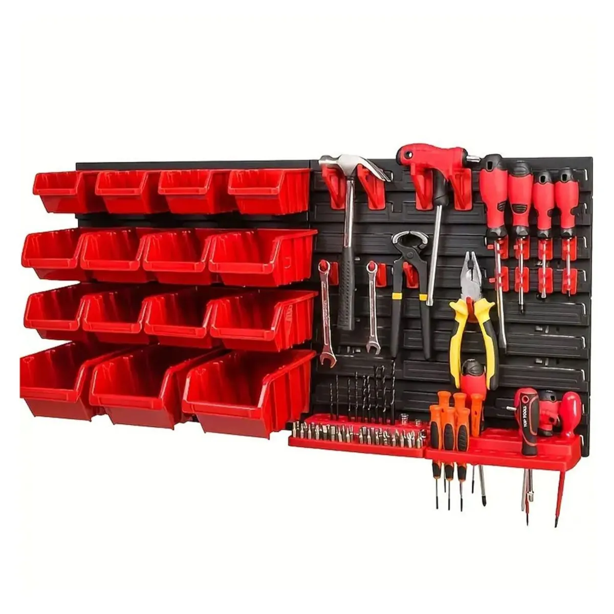 33pcs Wall Mounted Set With Boxes Bins Pegs Hooks - Image 2