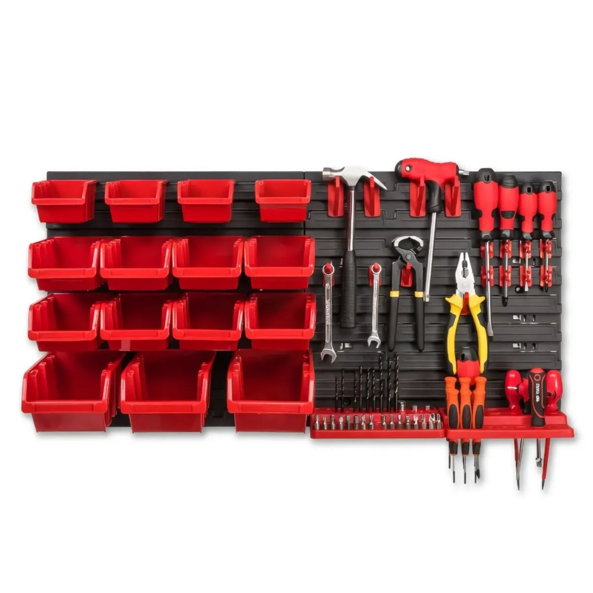 33pcs Pegboard With Hooks Pegs Boxes Bins - Image 1
