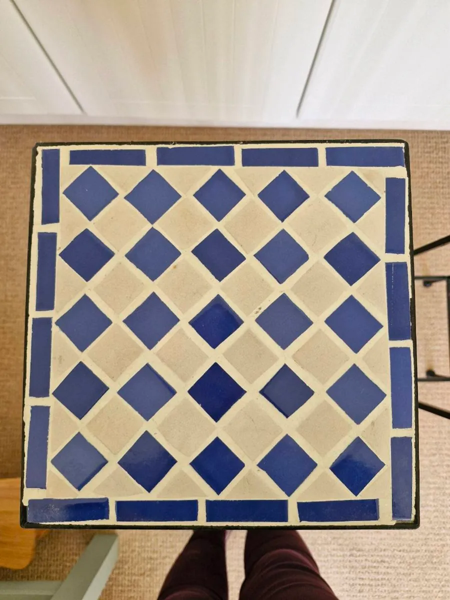Plant stands with mosaic tile detail x2 - Image 3