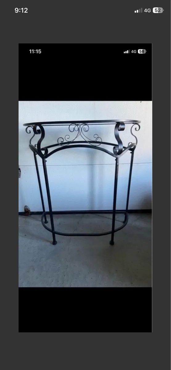 Wrought iron console table - Image 2