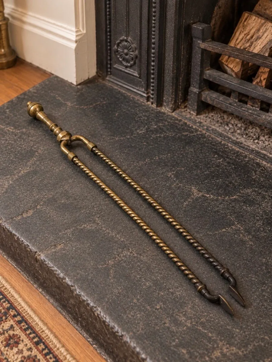 Vintage Brass Fireside Set - Image 4