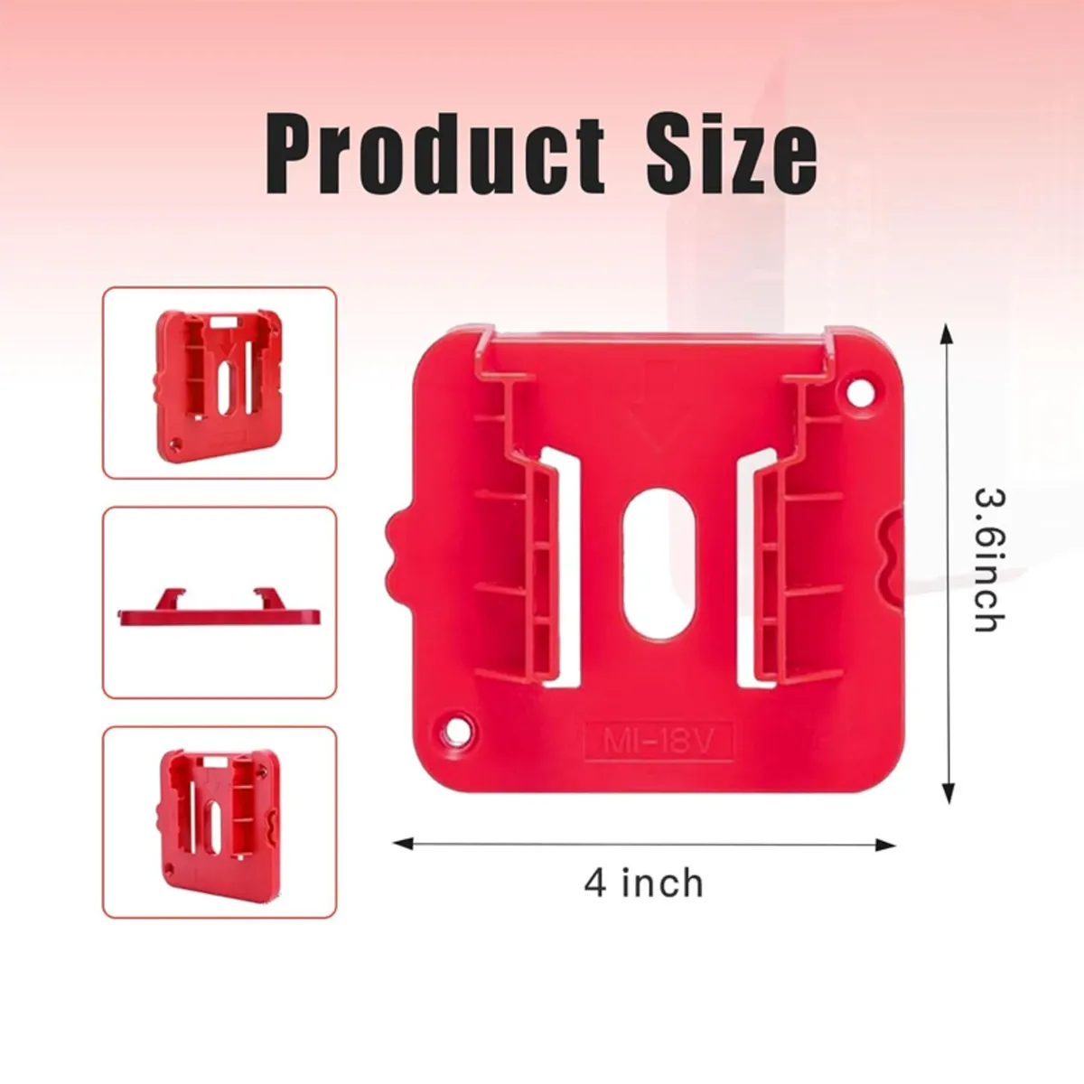 Milwaukee M18 Battery Holder Wall Mount – 5 Pack - Image 2