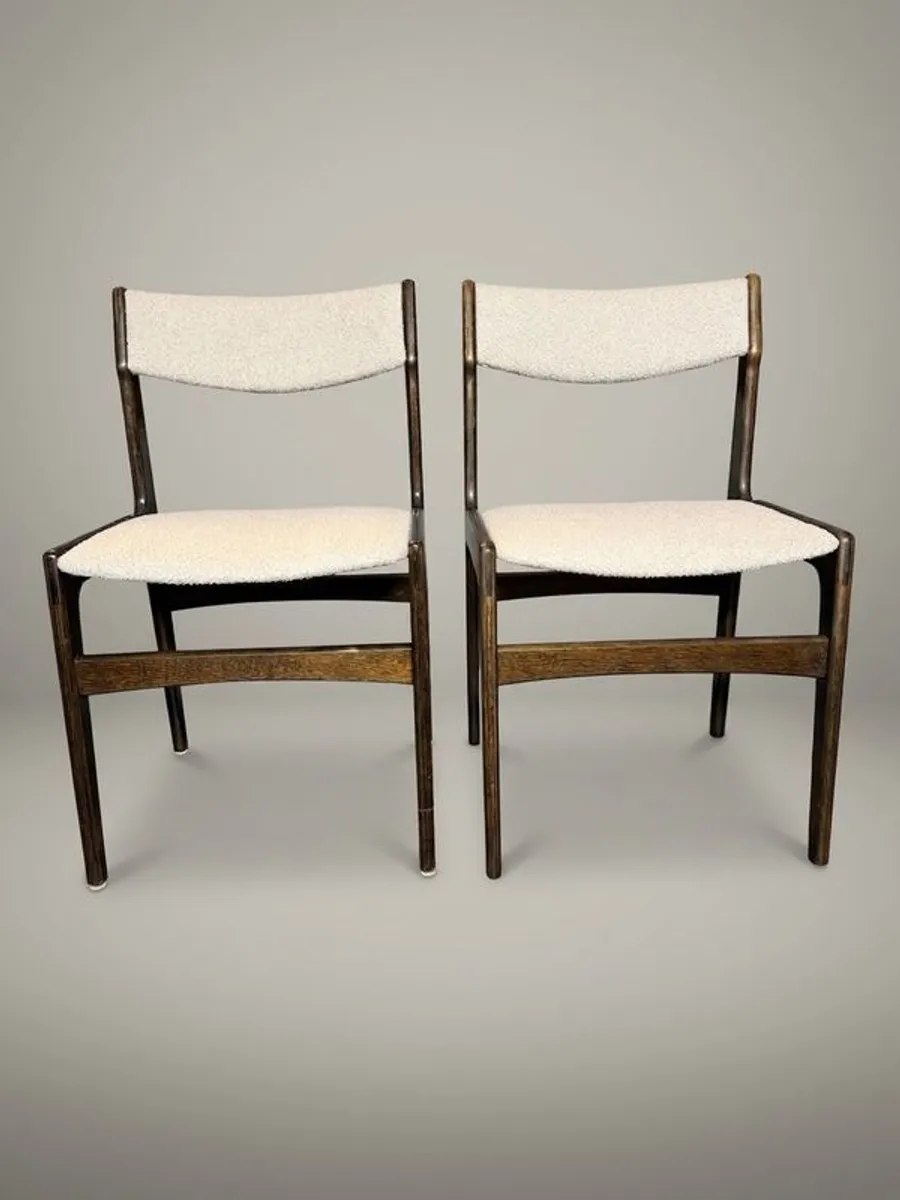 Set of 4 Mid-Century Danish Stained Oak Dining Chairs attributed to Erik Buch. - Image 2