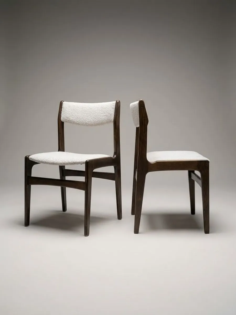 Set of 4 Mid-Century Danish Stained Oak Dining Chairs attributed to Erik Buch. - Image 3