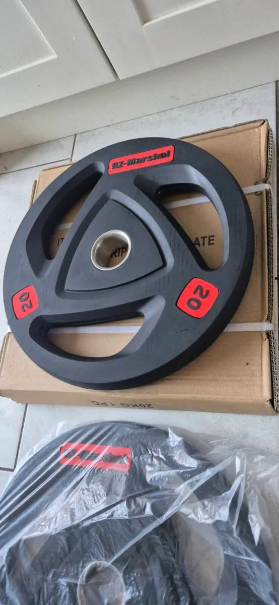 Brand new 2x20kilo tri grip olympic weight plates - Image 1