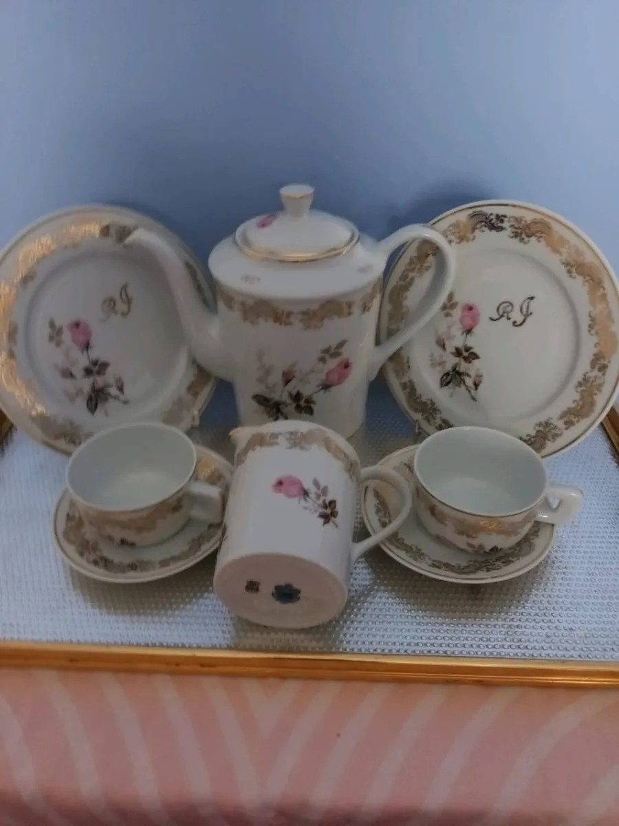 French LIMOGES China Coffee Set for 2 - Image 1